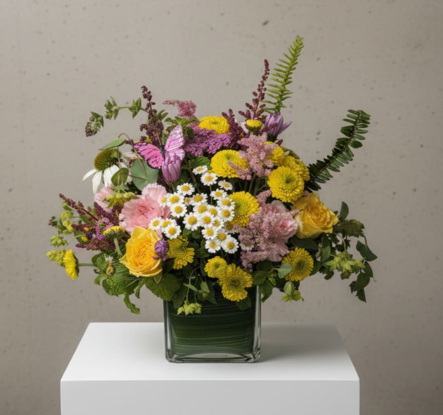 Wildflower Garden - A collection of summer's prettiest florals. From yarrow, to echinacea, feverfew, astillbe, bupleurum, and lavender; these bouquets are sure to be unique and oh so pretty. 