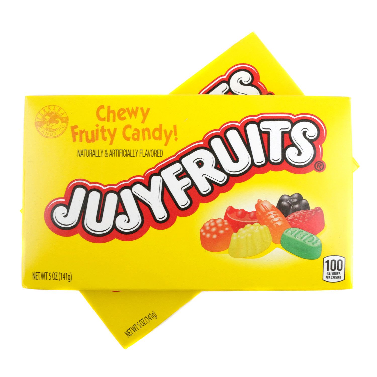 Jujyfruits - Jujyfruits are the chewy candy treat that brings back memories of simpler times. Whether you're reliving the 1950s or introducing this nostalgic candy to a new generation, Jujyfruits are sure to be a hit.  Indulge in the perfect blend of nostalgia and fruity goodness. Each package includes a variety of shapes like Asparagus Bundle, Banana, Grape Bundle, Pea Pod, Pineapple, Raspberry, and Tomato. But don't let their shapes fool you, because it's the vibrant colors that provide the mouthwatering flavors. Delight your taste buds with Raspberry (Red), Orange (Orange), Lemon (Yellow), Lime (Green), and Licorice / Anise (Black).