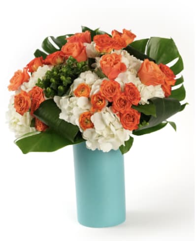 Miami Tide - Tropical orange, turquoise, green and white capture the colorful spirit and rhythm of Miami 