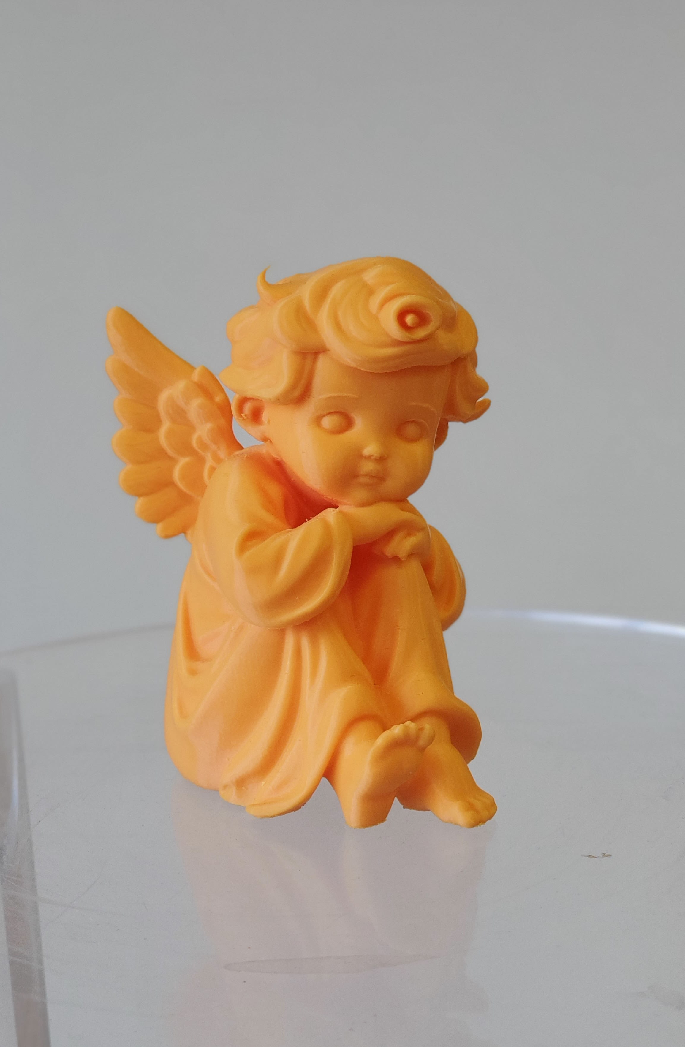 3D Printed Vase - Small orange/gold 3D-printed angel figurine (approx. 4" H x 3" W)  Only at Petals From Angels
