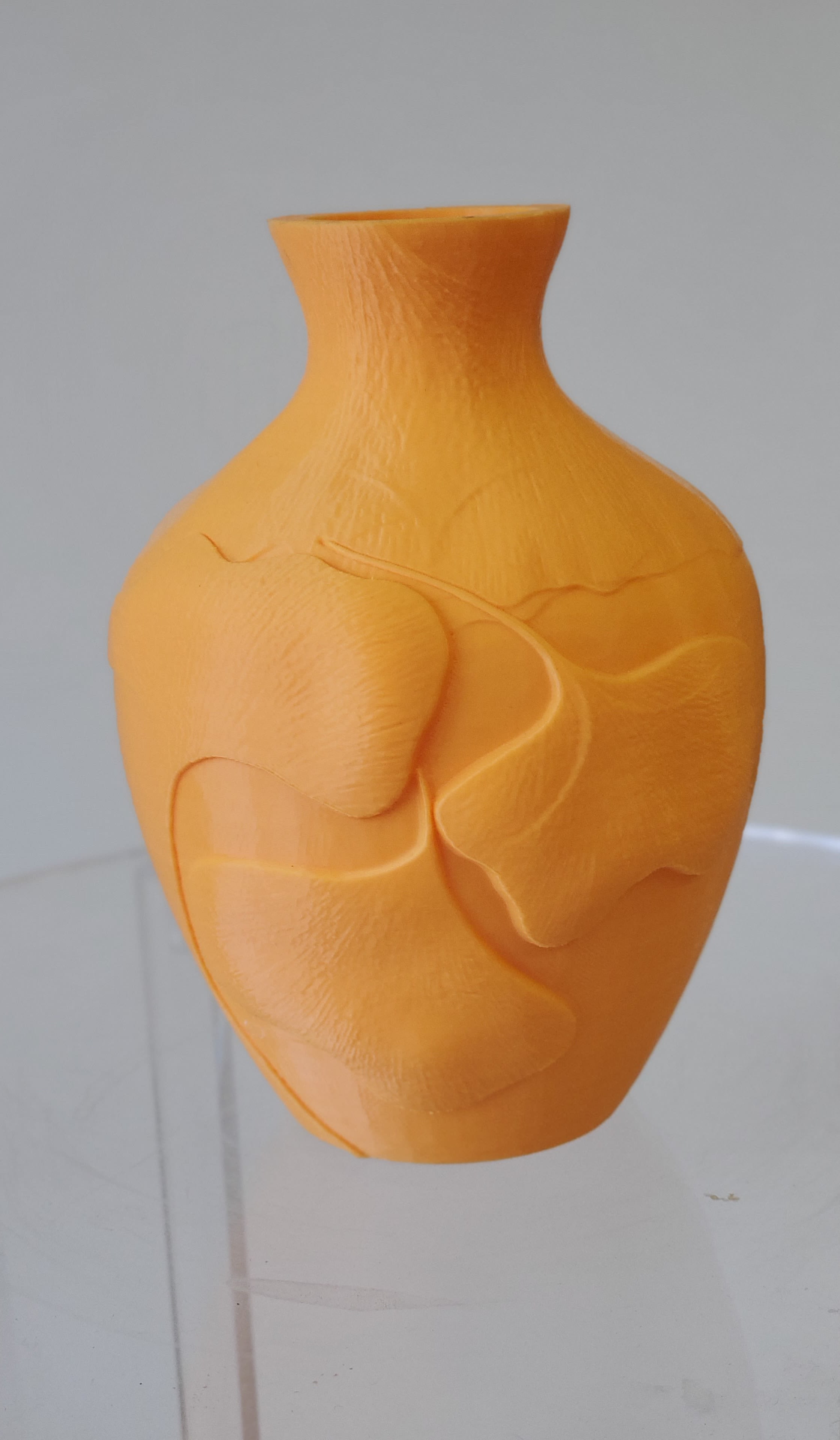 3 D vase Gold/Orange - Textured Orange Decorative Vase ( 3D ) – Elegant 6" H x 4" W Hand-Carved perfect for dry floral arrangements or as a standalone tabletop accent.
