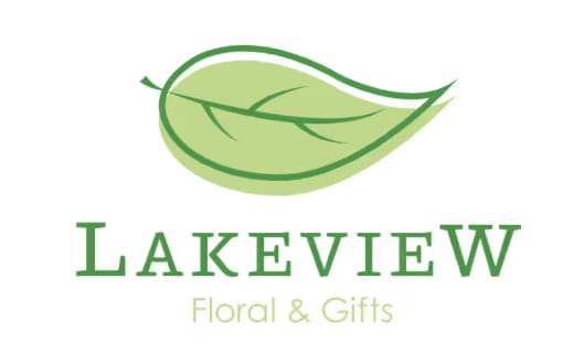 Lakeview Floral &amp; Gifts logo with a green leaf graphic