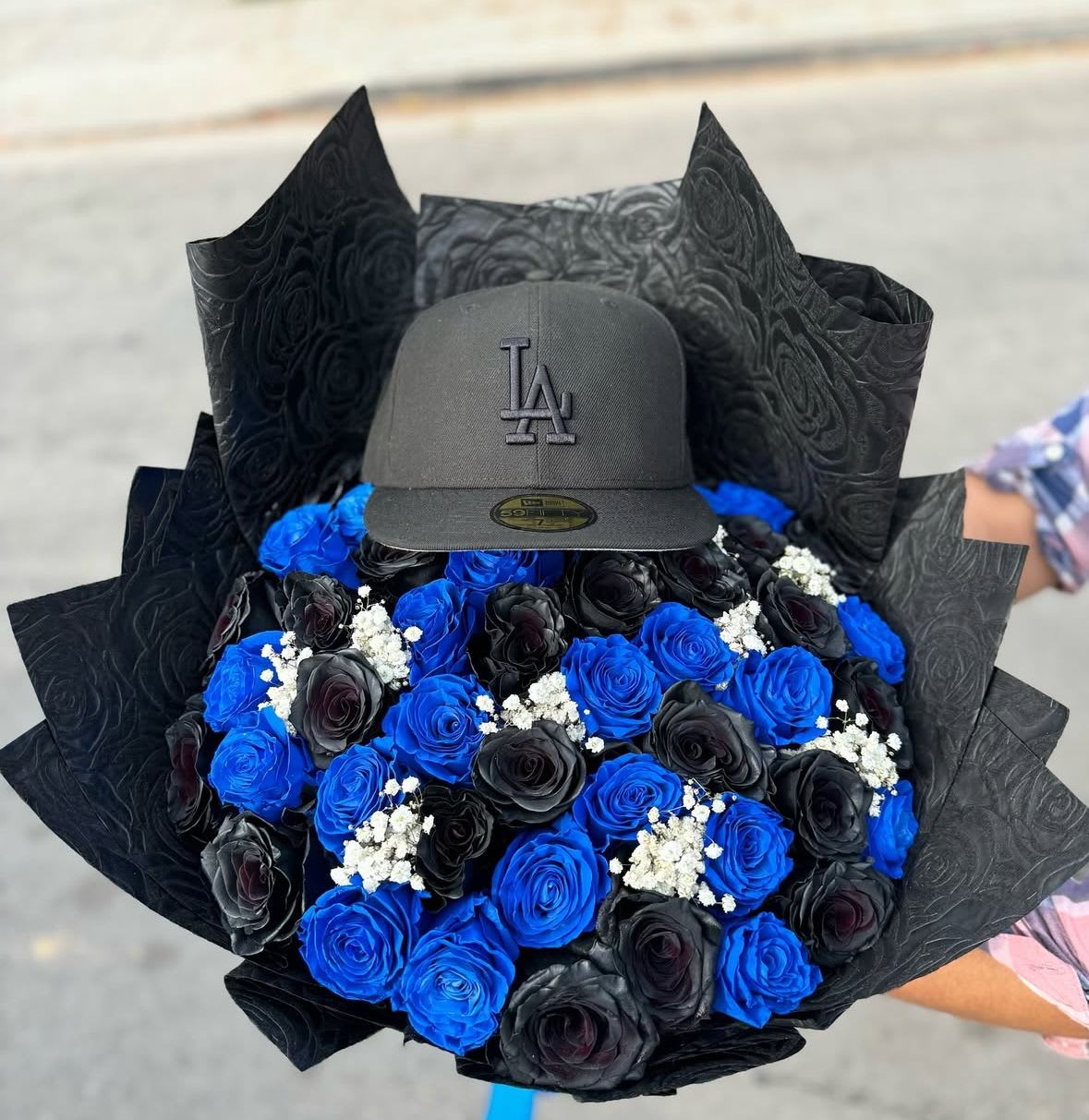 Flowers for Dad!  - Beautiful 50 rose bouquet without the hat (hat can be provided to incorporate into bouquet)