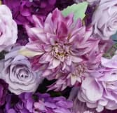 Purple and lavender flowers in a close-up bouquet