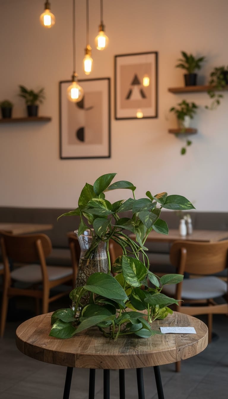 Pothos in a vase - Pothos rooted in a glass vase