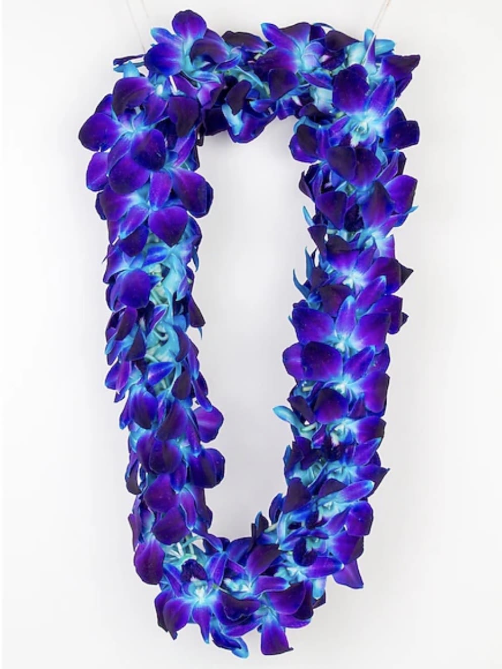 Blue double Orchid Lei - Blue double orchid lei
