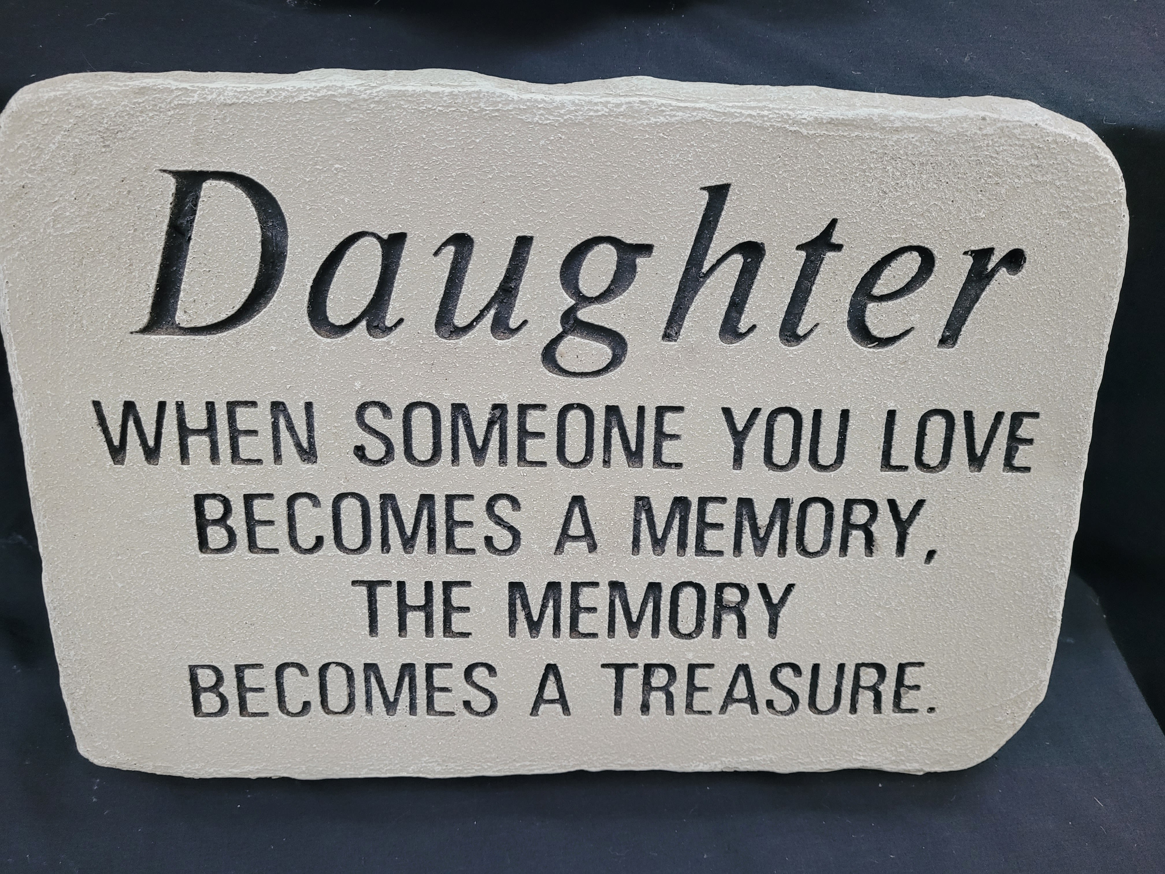 "Daughter" Concrete Stone with Easel - 14"x10" concrete stone 