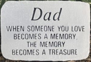 "Dad" Concrete Stone with Easel - 14'' x 10'' concrete stone