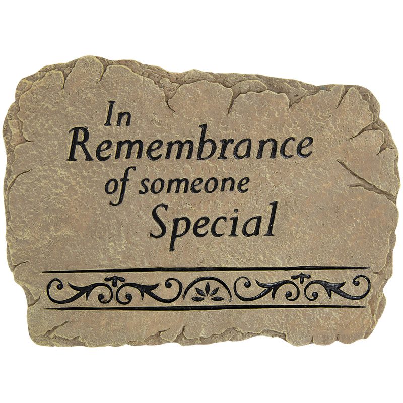 Stone memorial plaque with the words In Remembrance of someone Special