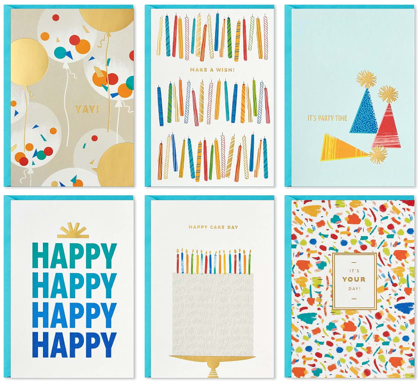Set of colorful birthday and celebration greeting cards