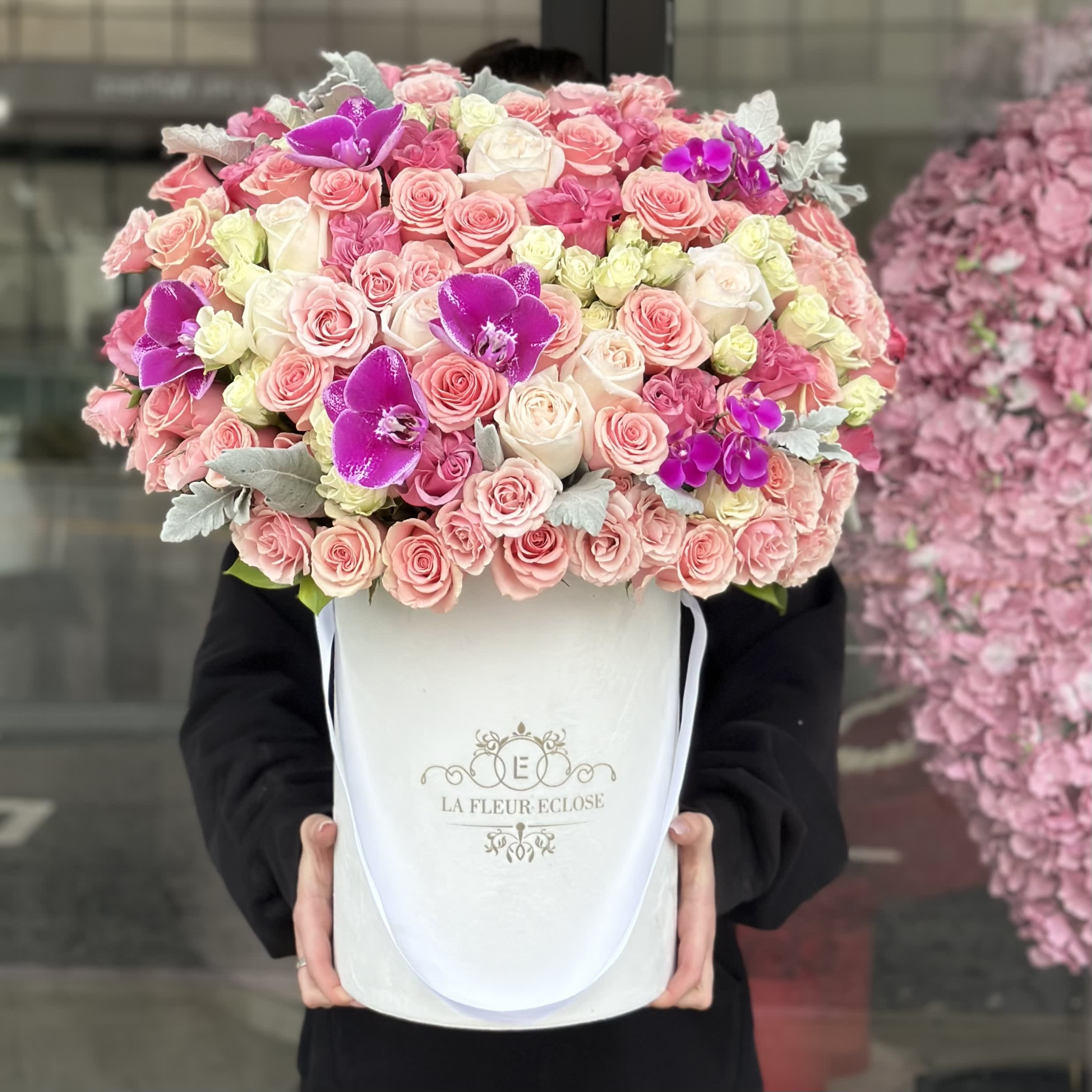Garden Beauty V - Roses with garden roses and orchids in a beautiful mix