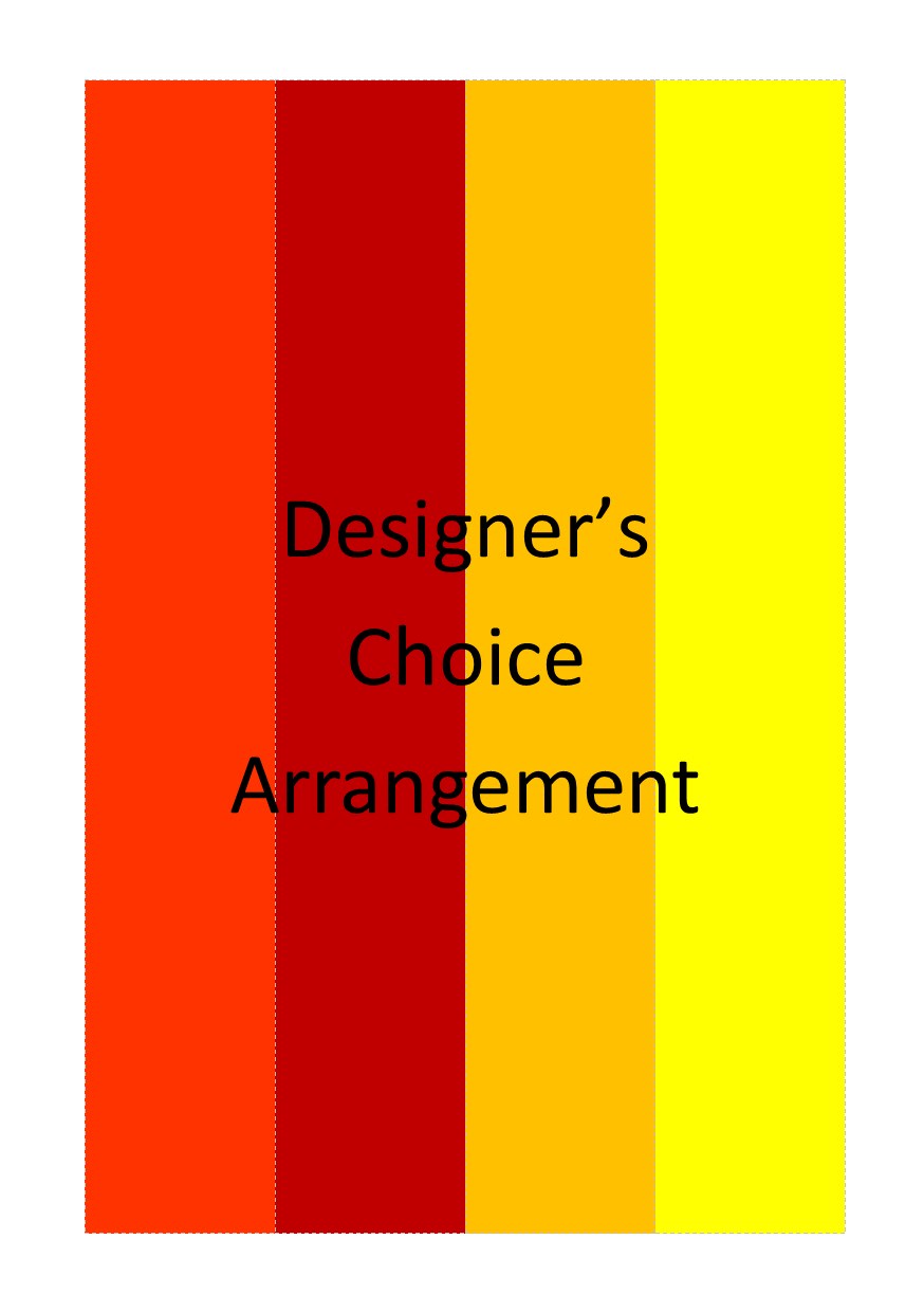 Color swatch graphic with the words Designer's Choice Arrangement