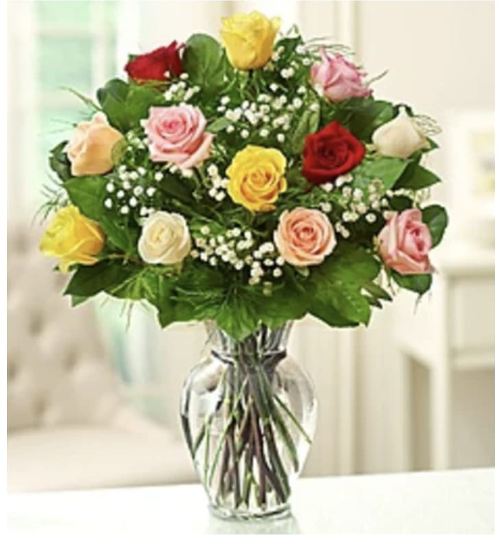 Mixed Roses  - A dozen gorgeous mixed roses are the perfect romantic gift to send to the one who's always on your mind and in your heart. 
