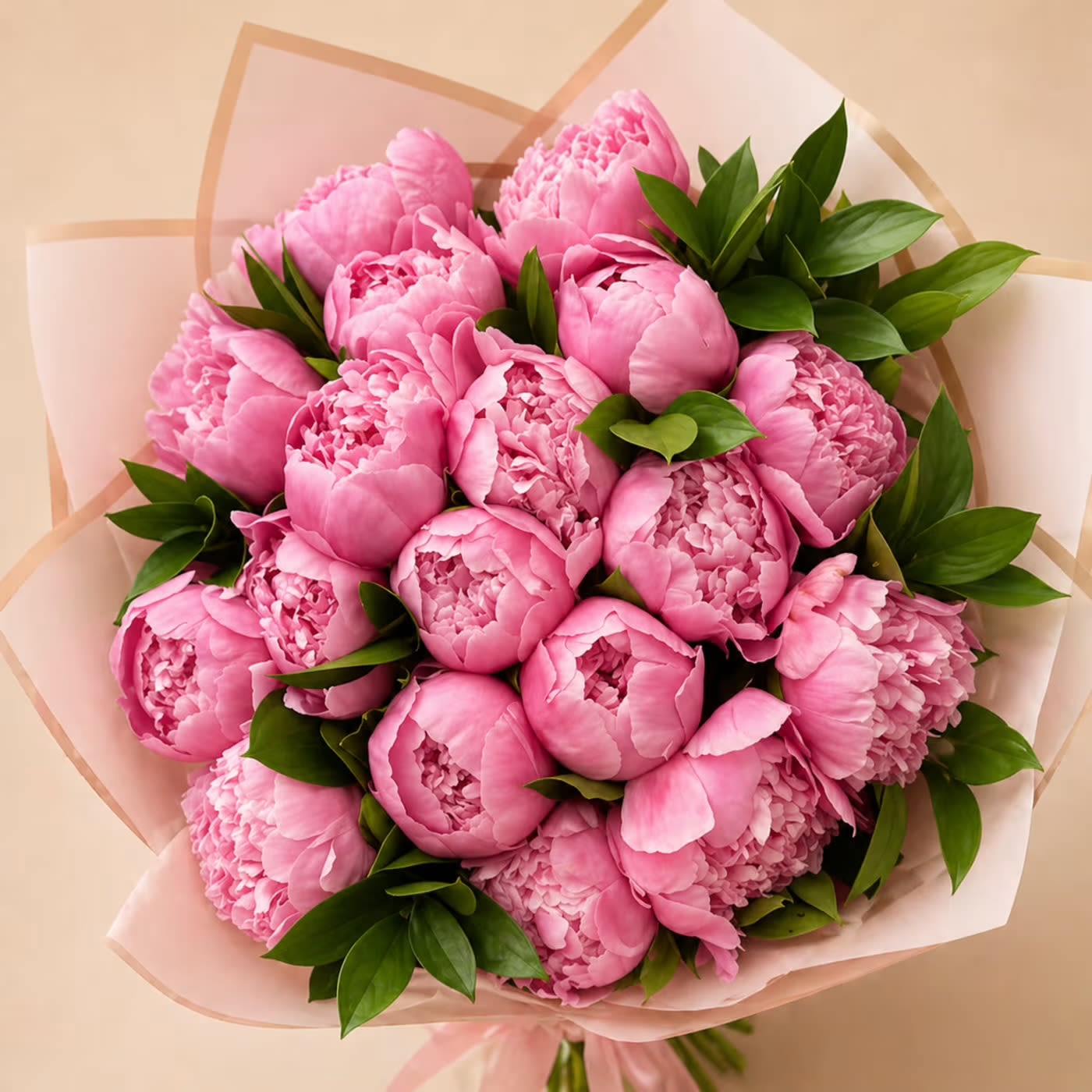 PEONY LOVER BOUQUET - Beautiful Peonies Bouquet with mix greeneries / no vasse included