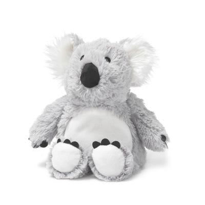 Plush koala bear toy sitting on a white background