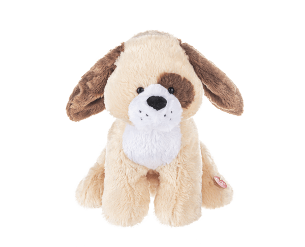 Dog Plush (Chat Back Puppy!) - Our New Chat-Back Puppy Plushie! Bring smiles, laughter, and endless conversation with the adorable Ganz Chat-Back Puppy. This interactive plush companion repeats what you say in a fun and playful voice while bobbing and moving along. Perfect for children, animal lovers, or anyone who enjoys a little extra joy in their day, this lovable puppy is sure to become a favorite.  Whether paired with flowers, a gift basket, or given on its own, the Chat-Back Puppy makes a delightful surprise for birthdays, get-well wishes, congratulations, and just-because moments.  Features: • Repeats words and phrases in a playful voice • Animated movement while talking • Soft and cuddly plush design • Includes 3 AAA batteries • Ready for gifting and immediate enjoyment  A fun gift that brings laughter with every conversation!