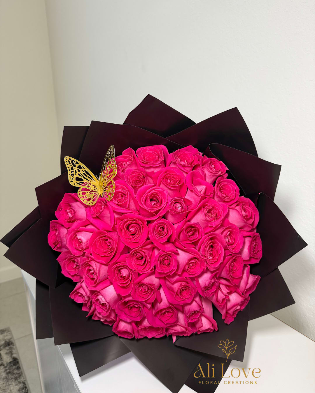 Pink Obsession - Beautiful pink roses bouquet 