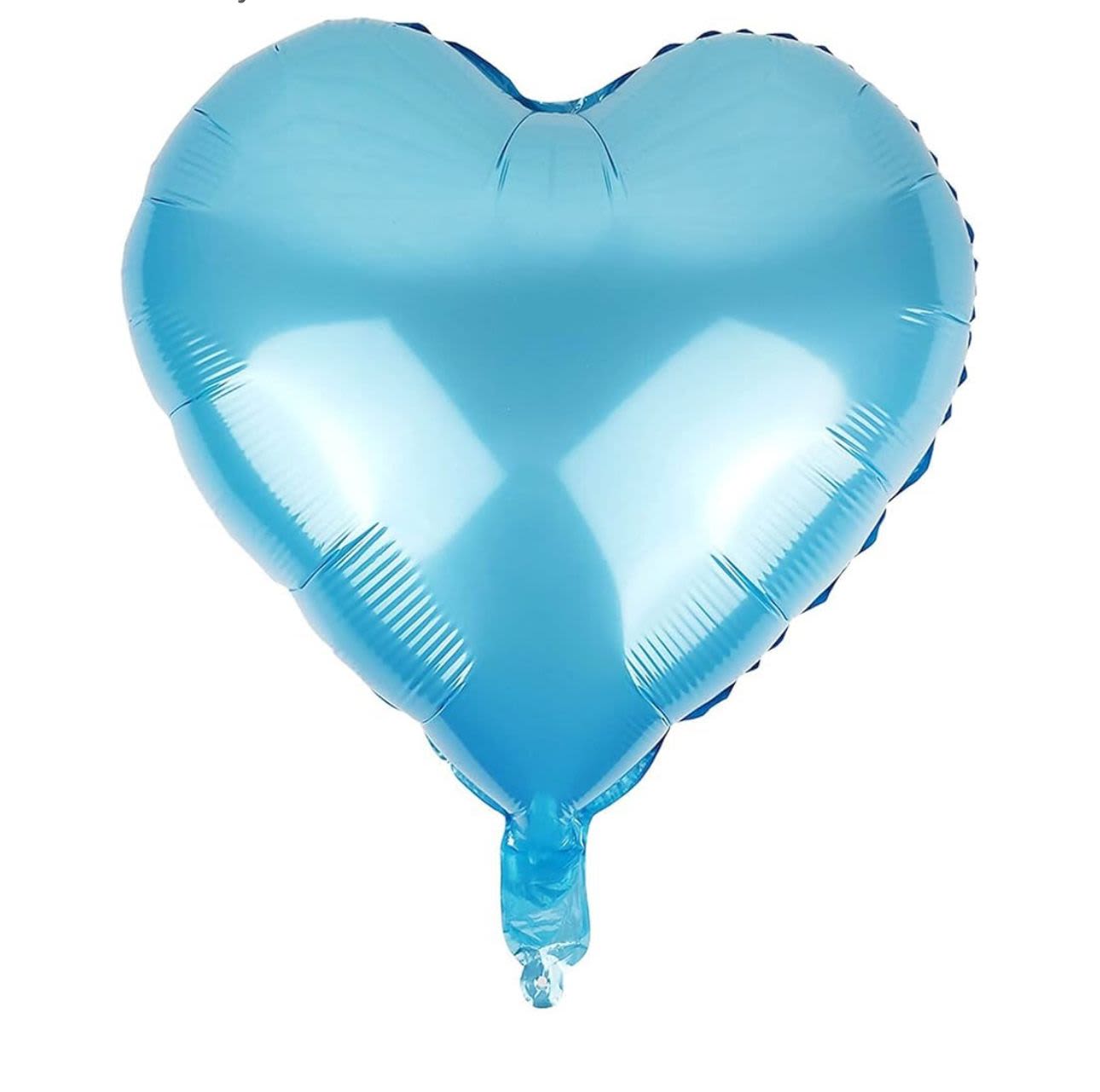 Light blue heart balloon - Hilum filled 18 inch heart mylar balloon