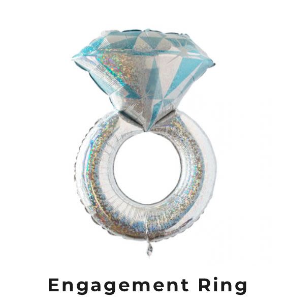 Engagement ring  - Hilum filled 38 inch engagement ring mylar balloon