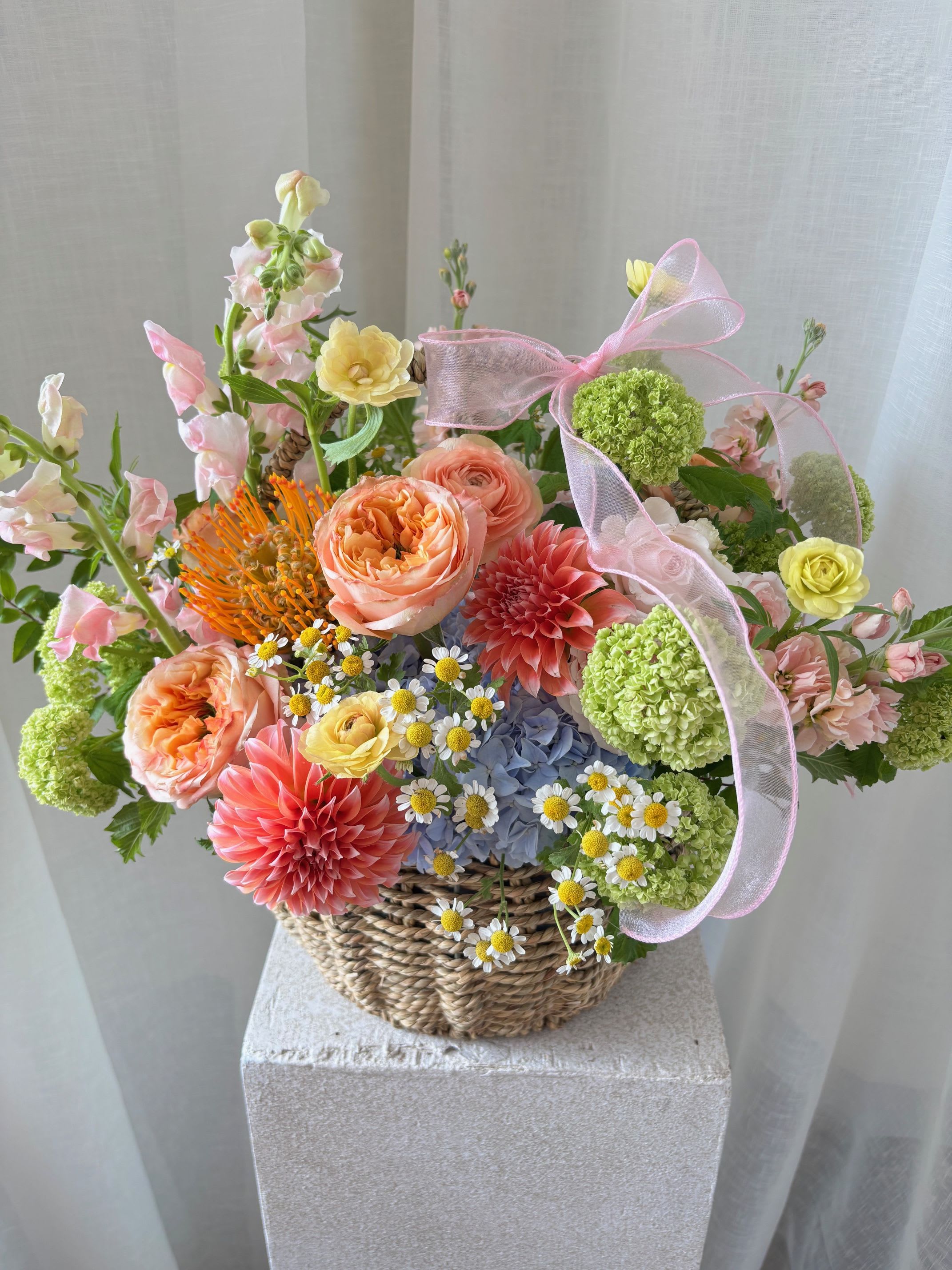 May Day Basket - A colorful array of flowers to brighten any one's day. 