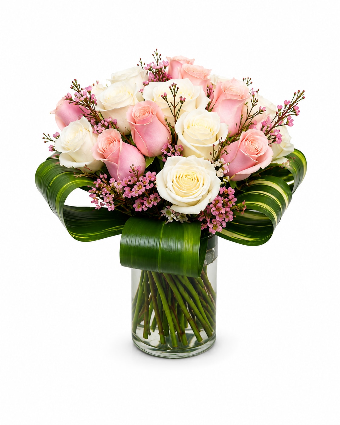 Luxury Love  - Luxury Love by BloomNation™   An exquisite rose arrangement designed to impress at first glance. Featuring a stunning blend of soft white and blush roses, this elegant bouquet embodies timeless beauty, romance, and refined sophistication. Each rose is carefully selected and artfully arranged to create a lush, graceful presentation that feels both modern and classic.  Perfect for anniversaries, weddings, romantic gestures, or luxury gifting, Luxury Love delivers an unforgettable expression of love and admiration. Its soft color palette and premium floral design make it an ideal choice for those seeking an upscale rose arrangement that truly stands out.  Whether you’re celebrating a special milestone or simply want to wow someone special, Luxury Love by BloomNation™ offers a breathtaking floral experience that speaks volumes without saying a word.  Approximate Dimensions: 18"D x 22"H