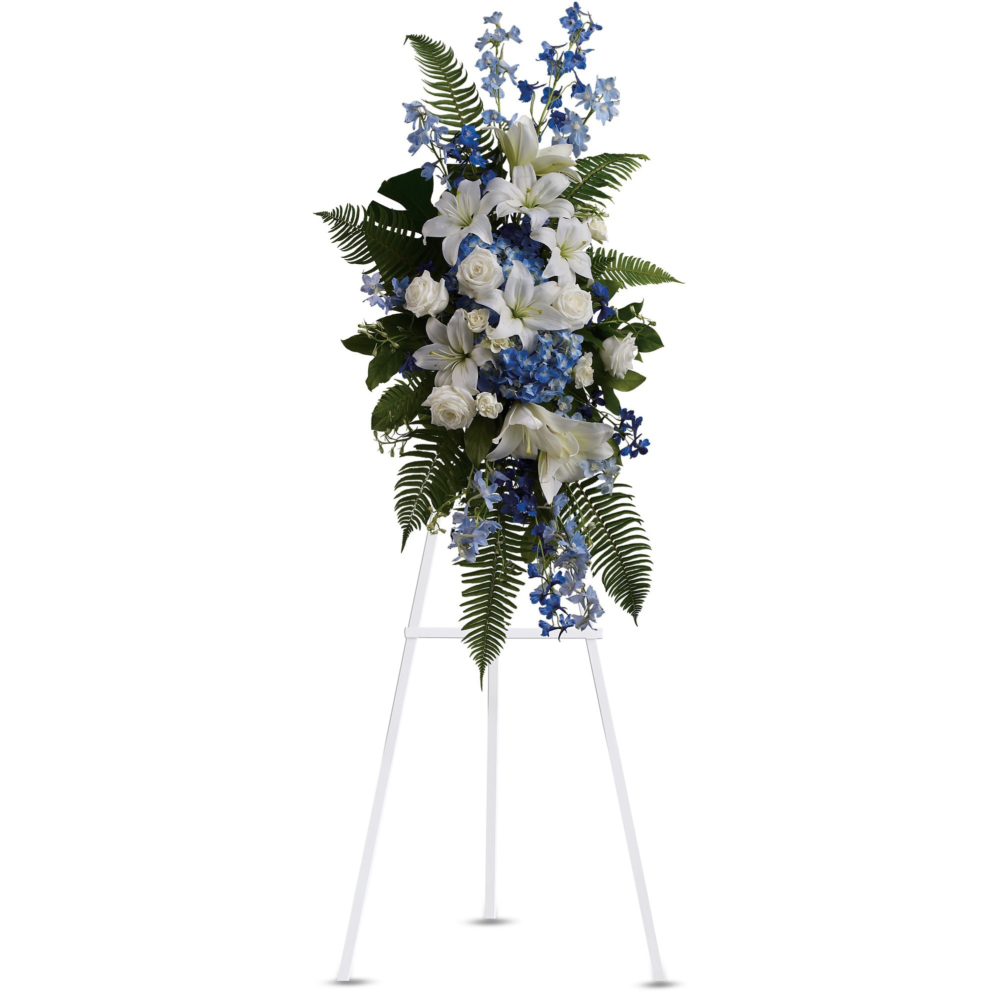 Ocean Breeze Spray by Teleflora - Express deep condolences and strong hopes for the future with an elegant tribute that conveys admiration, affection and respect.  
