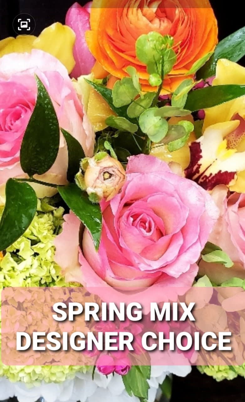 Colorful mixed bouquet with pink, orange, yellow, and white blooms