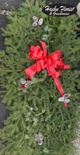 4 foot Christmas Grave Blanket - Decorated fresh greens grave blanket- Decorations may be different then shown. May specify color change in notes.