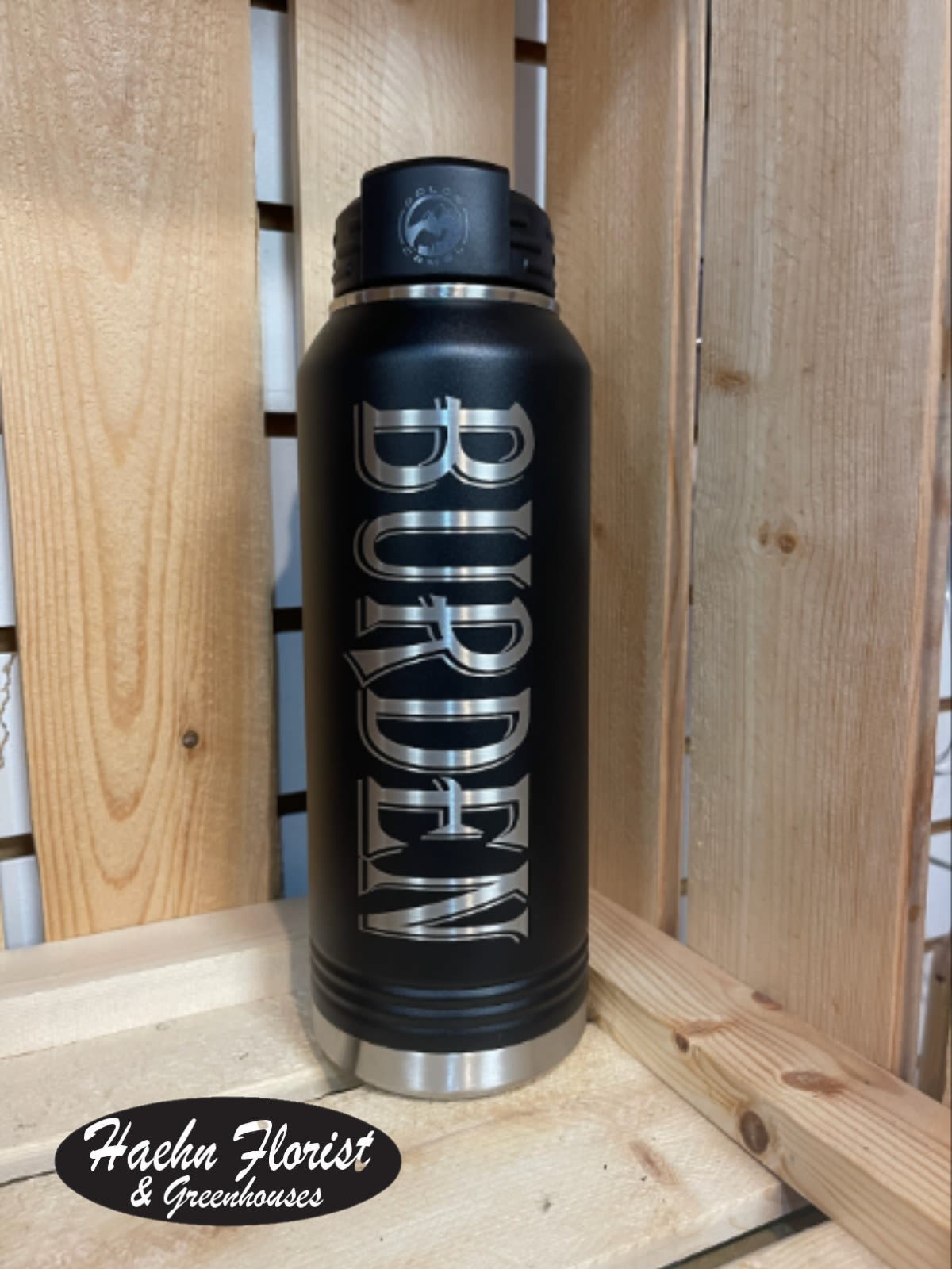 Custom Engraved Water Bottle - Create an awesome gift with a personalized water bottle that keeps drinks cold all day long!  Include what you'd like engraved on your water bottle in your order. (You can choose anything you'd like- saying, name, clip art, etc)   Small 20oz water bottles only available in pink (currently) Medium 30oz water bottles available in a rainbow of colors - please indicate first and second choice Upgrade to include more in your gift! 