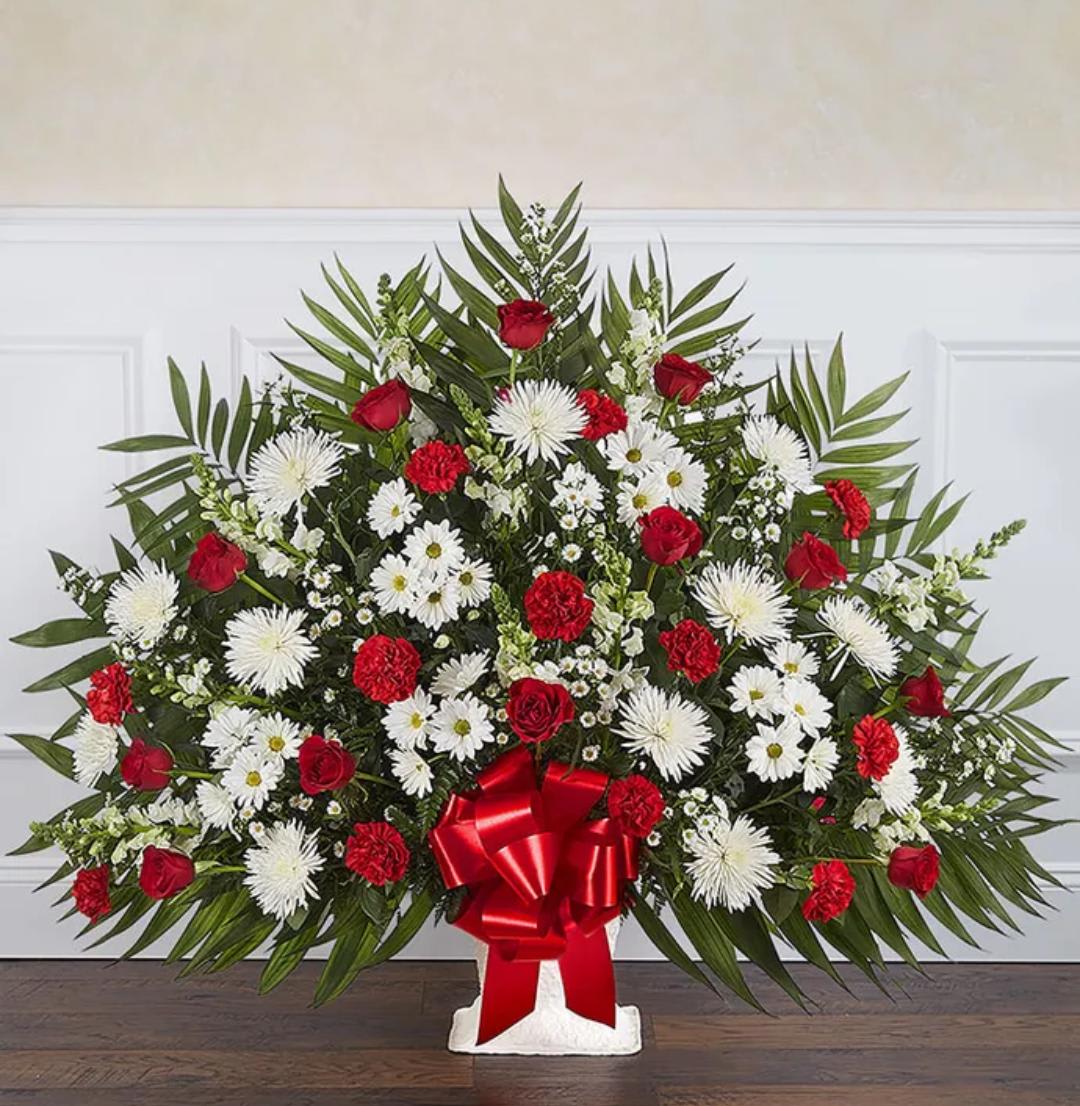 Red and white Floor basket  - Red and white Floor basket 