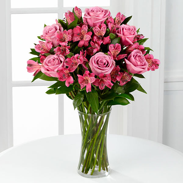 Purple Perfection Bouquet - This bouquet includes: purple roses, purple Peruvian Lilies, and lush greens.