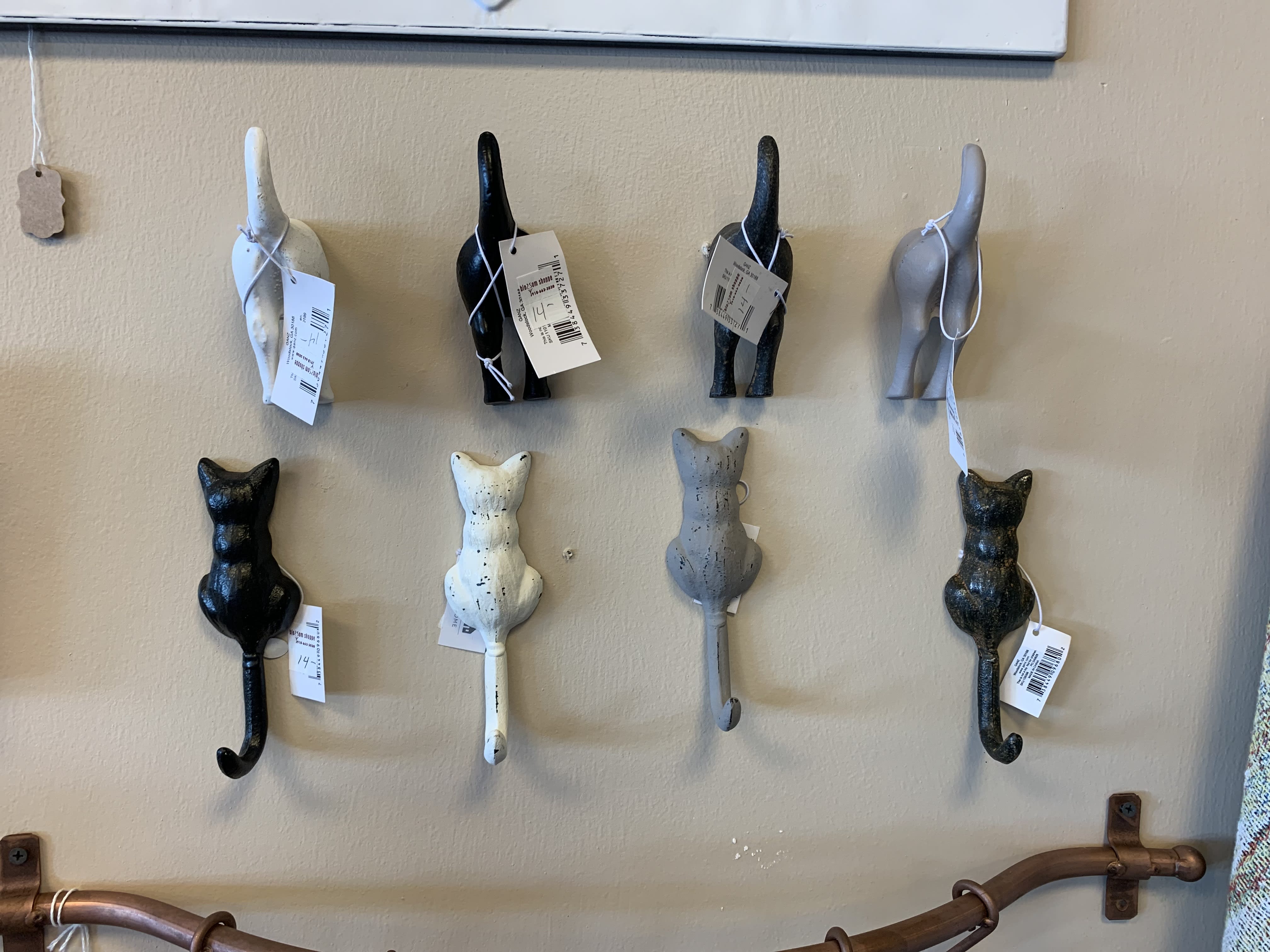 Dog / Cat Tail Key Holders - What a fun and fabulous way to hang your keys or perhaps a pet leash! Specify dog or cat and your favorite color in special instructions or give us a call 918-663-3030
