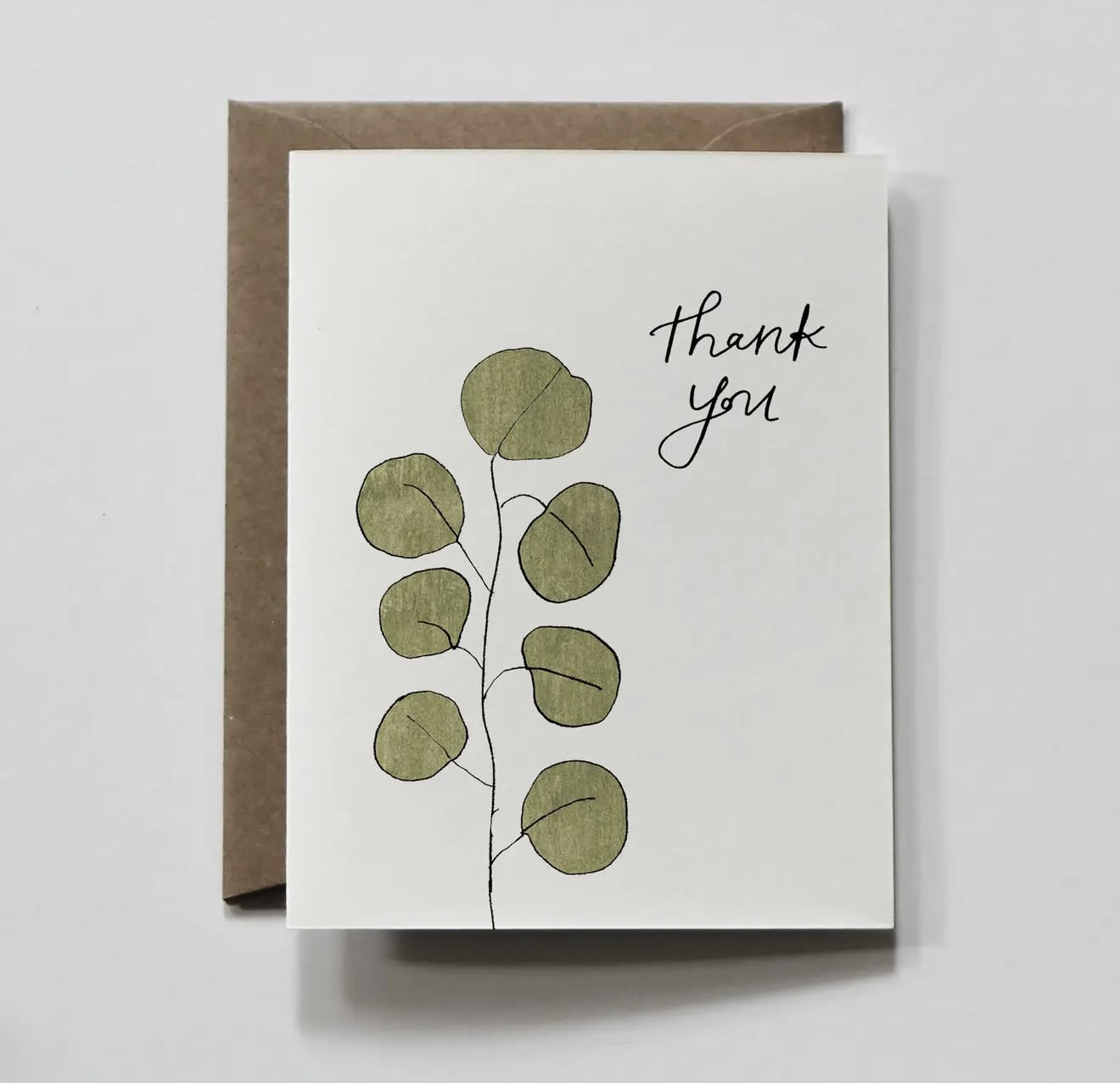  Simple Green | Blank Thank You Grateful Greeting Card - Simple Green | Blank Thank You Grateful Greeting Card
