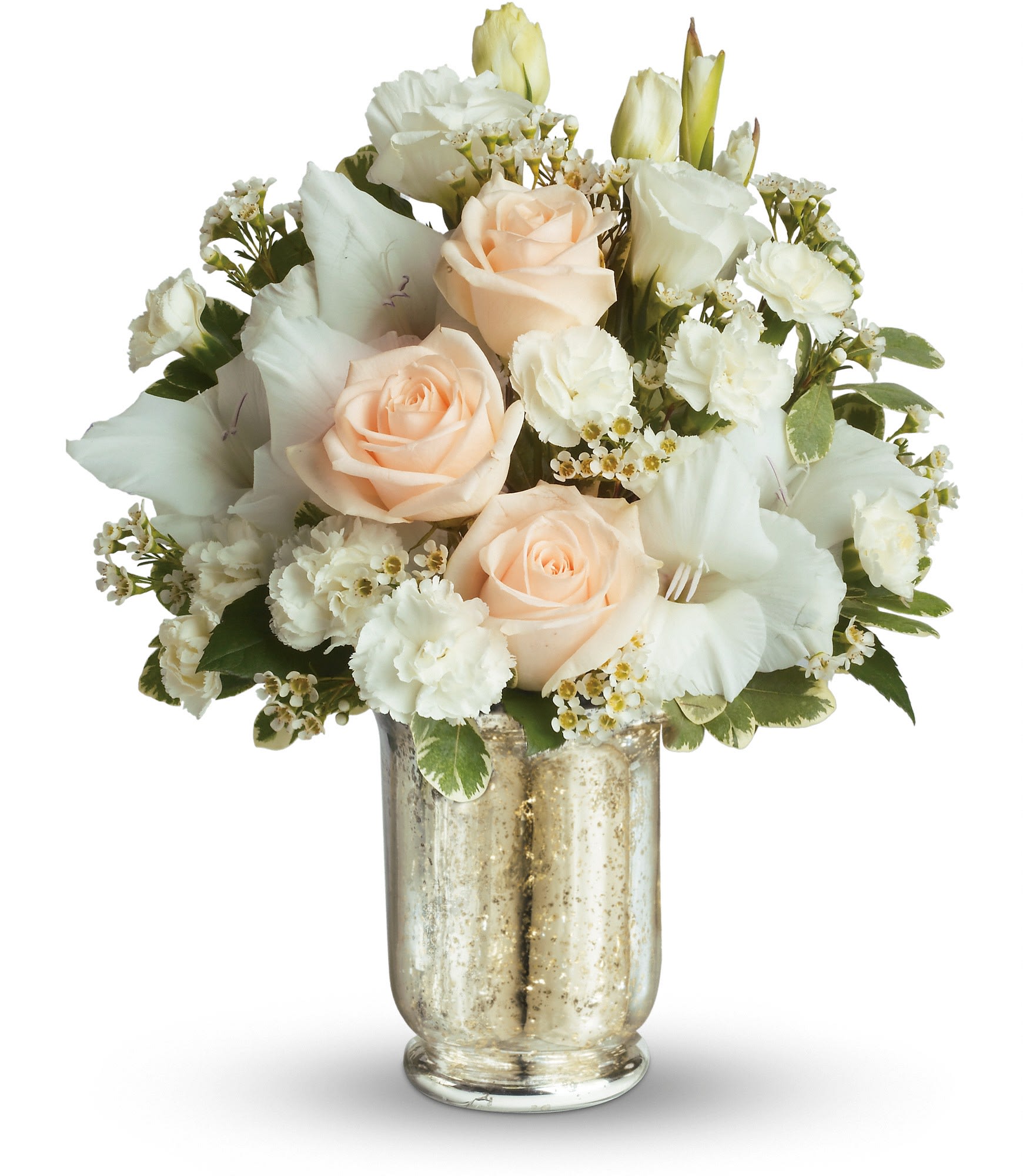 Teleflora's Recipe for Romance - You'd better be ready for romance when you send this stunning bouquet to someone special. Every detail including its extraordinarily beautiful vase is handled with care.  