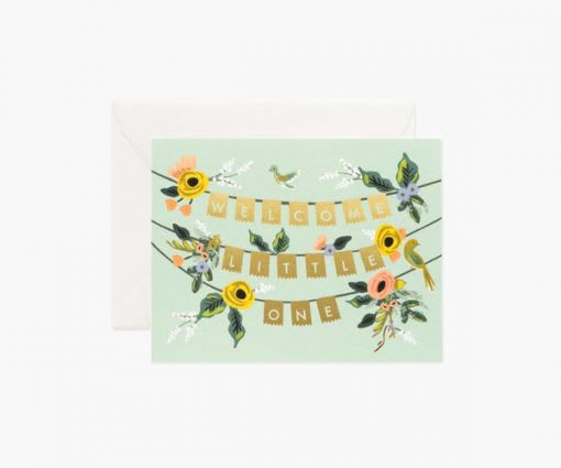 Welcome Garland - Welcome home their newest bundle of joy with our thoughtful greeting cards. A blank interior lets your handwritten note take center stage.