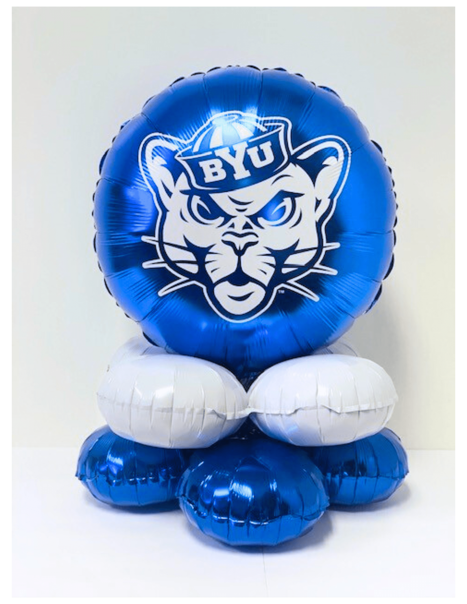 Old school Sailor Cougar bouquet - Foil balloon table bouquet measures 20" tall and 15" wide. Includes a 18" balloon, 2 quad balloons, balloon weight.