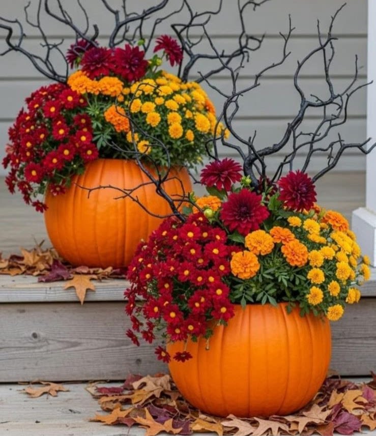 Pumpkin original - For this time of the year you can decorate your house with beautiful florals pumpkins