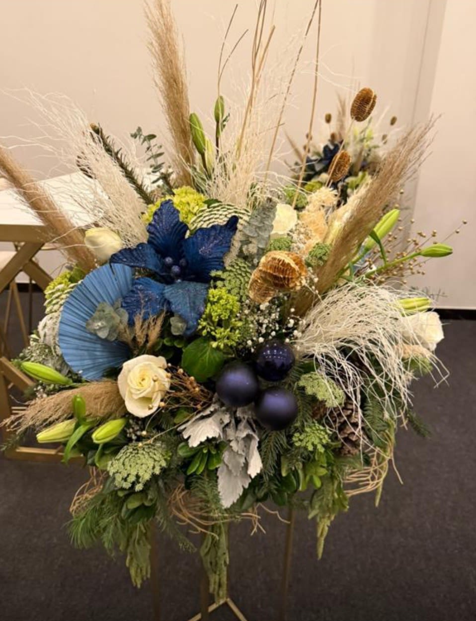 Blue Whisper - Handcrafted floral arrangement featuring fresh blue flowers, mixed seasonal blooms designed for special occasion flowers in a contemporary floral style, professionally crafted with attention to detail.