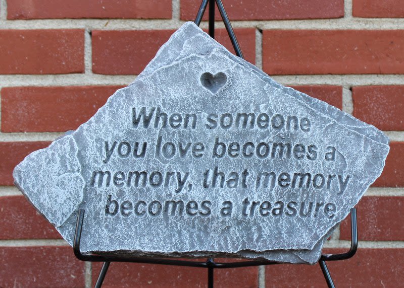 When someone you love becomes a memory - 16 inches long by 10 inches tall