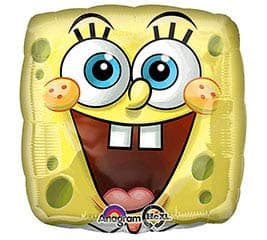 SpongeBob SquarePants-shaped foil balloon with a smiling face