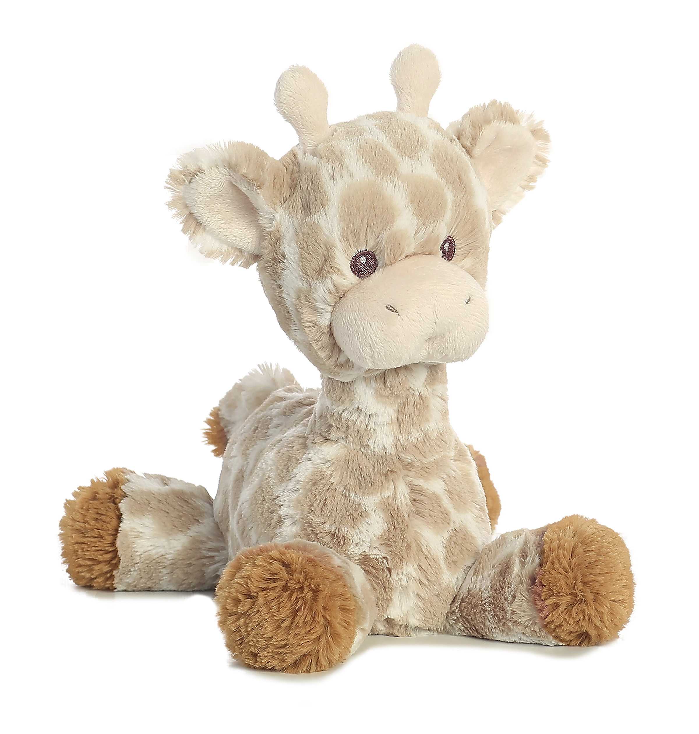 Loppy Giraffe Rattler - Loopy 11" Giraffe is always looking for adventures, but enjoys nightly snuggles. An adorable light brown print. darker feet and embroidered facial details make this the perfect gift for any baby shower or nursery.