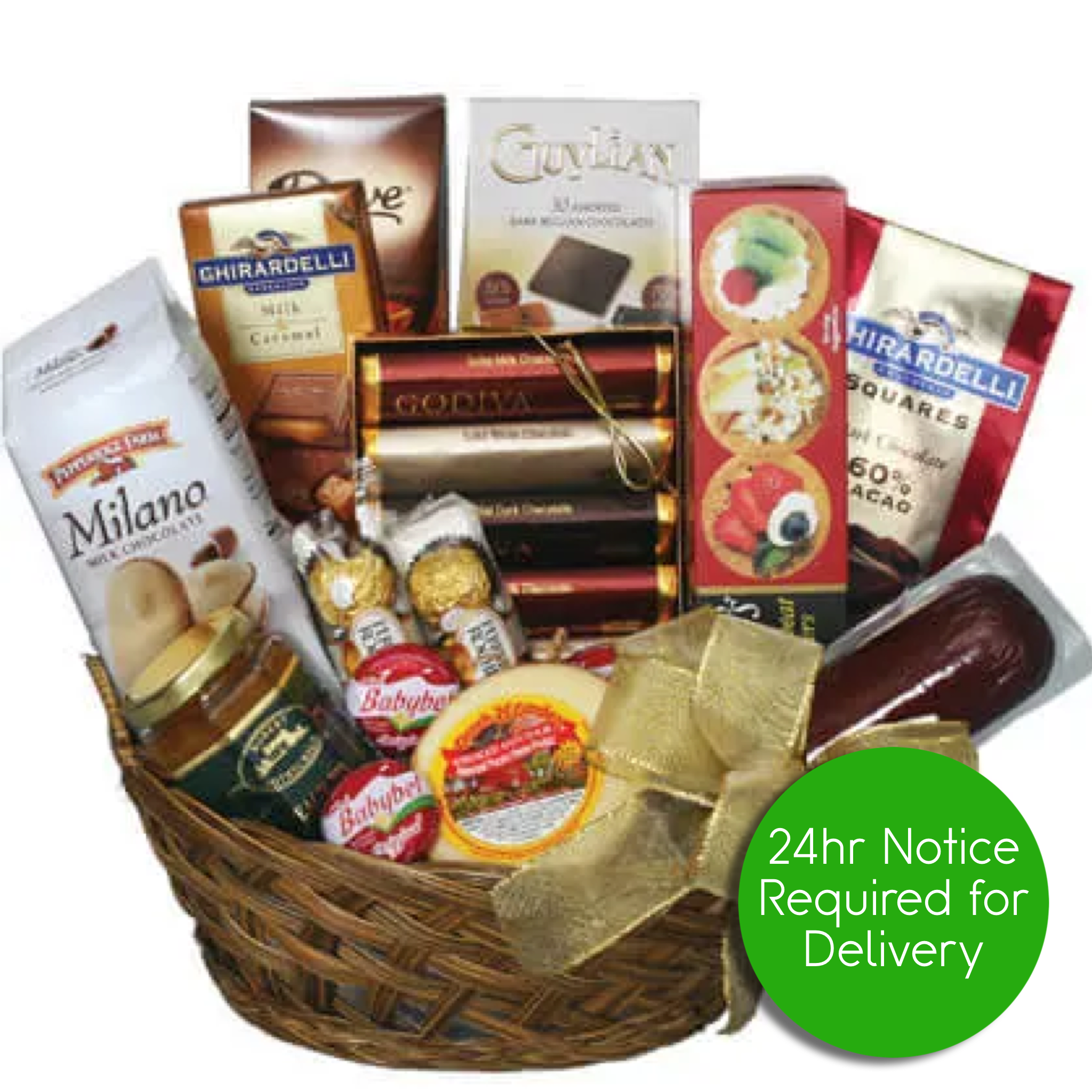 Gourmet Basket (BB) - Experience a world of gastronomic delights with our Gourmet Basket. This handcrafted assortment is carefully curated with a selection of decadent cookies, rich chocolates, artisanal cheeses, crisp crackers, aromatic teas, and flavorful mustard. Prepare to embark on a culinary journey that will tantalize your taste buds and satisfy your cravings.