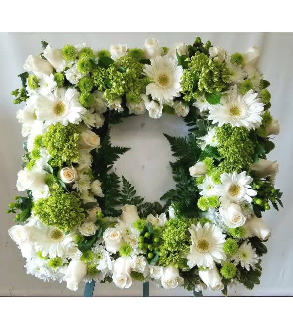 Green Floral Picture Frame -  Product ID 393828D  Approximately 22"W x 22"H