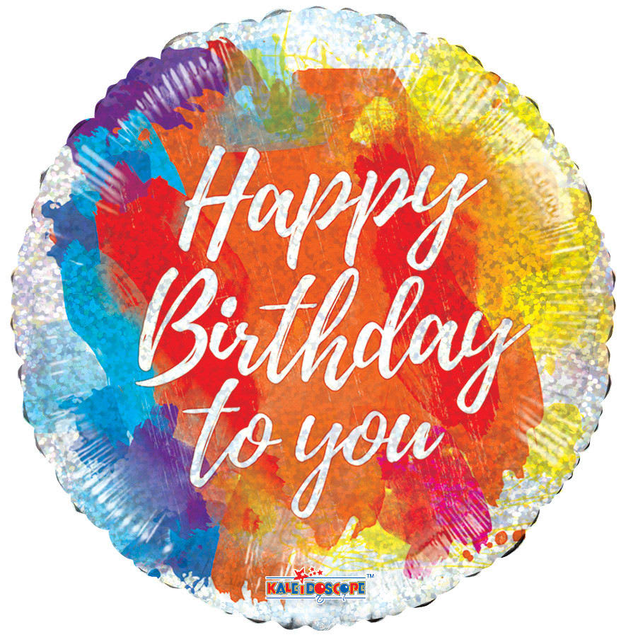 Happy Birthday Balloon - 18" Happy birthday mylar balloon. Filled with helium. Stays afloat up to 7 days. Styles my vary due to availability