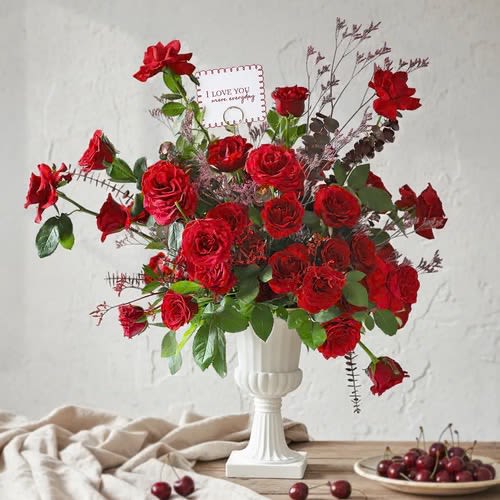 I love you more everyday - An opulent expression of love unfolds in deep,passionate hues,arranged with effortless grace and timeless charm. 