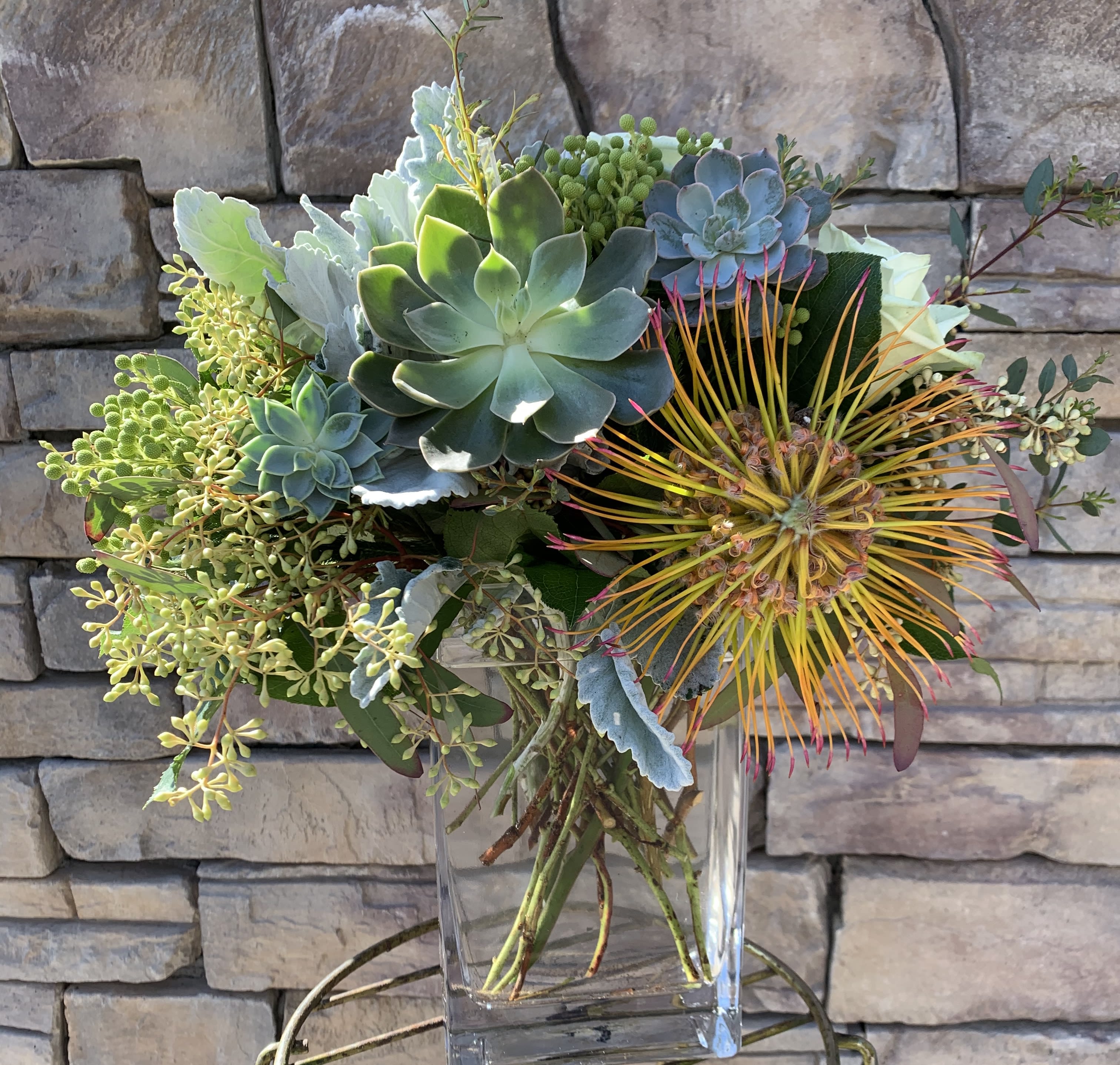 Scottsdale Desert  - Artistic succulents in an upscale design. This arrangement is long lasting.  Succulent variety may change depending on availability. Arrangement will still maintain same style and look