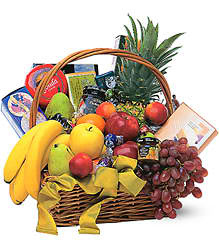 Gourmet Fruit Basket - With all the favorites like fresh fruits, chocolates and cheeses, it's a classic example of just how great a basket can be. 