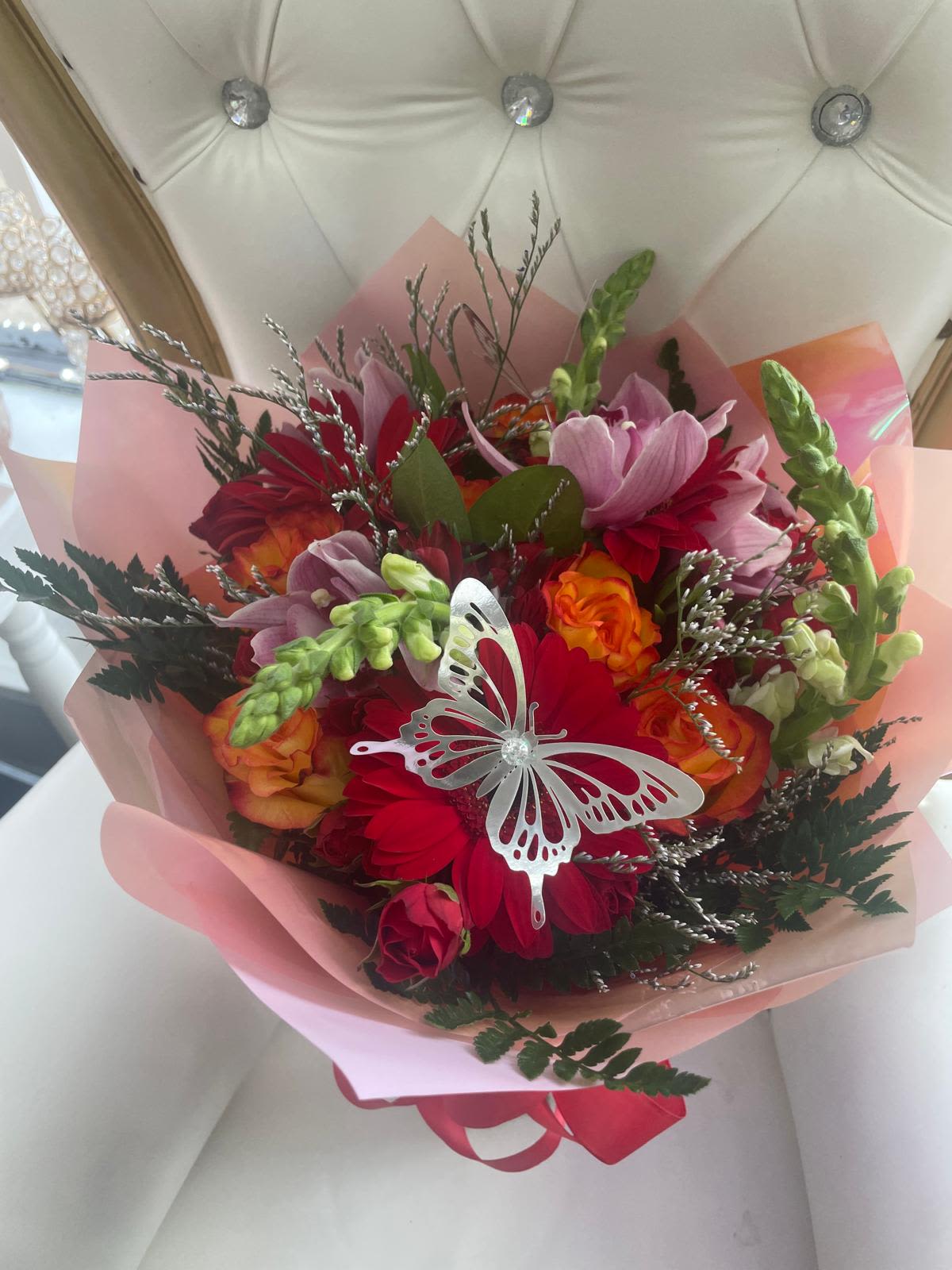 Orchids &amp; mixed flowers bouquet - orchids, gerberas, roses, deisy