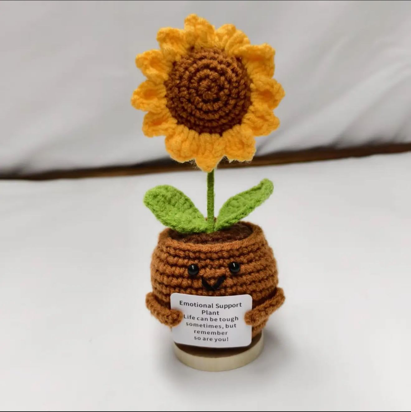 Sunflower Crochet Pot Cute Knitted Gift Decor - Handmade Crochet Flower Pot Decor This crochet flower pot is handcrafted with soft cotton yarn and detailed knitting techniques. Each piece features a charming potted flower design, offering a warm, handmade look that adds personality spaces.