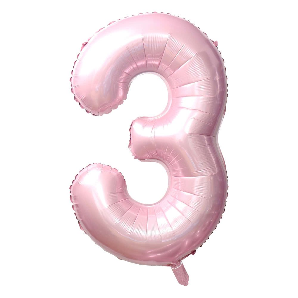 Baby Pink Number 3 Balloon - Get the party started with our number balloons perfect for their big day